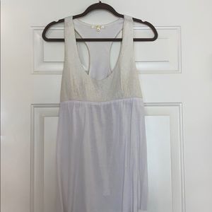 White tank top with beaded embellishment